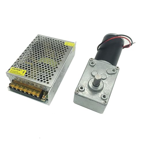 BRINGSMART Motor de engranaje helicoidal de 12 V 27 rpm CC con transformador de voltaje, motor autobloqueante de 32.0 lbs.cm, motor de engranaje de