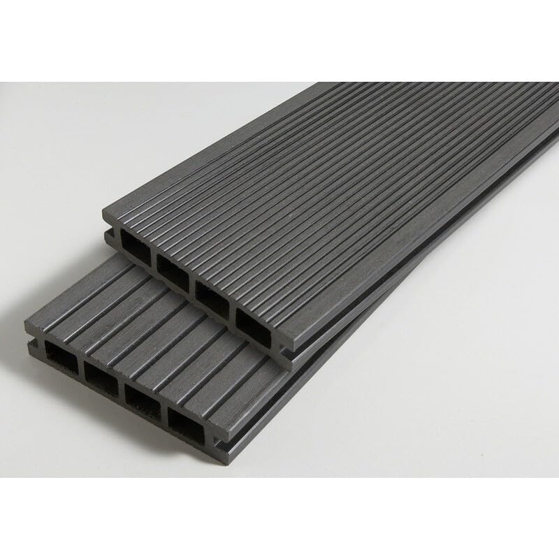 PACK 1 m² lame de terrasse composite Dual ACCESSOIRES 2400mm Gris anthracite, ep.25mm, l.14 cm, L.240 cm