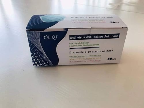 50 máscaras faciales antipolvo de 3 capas, máscara protectora con bucle para las orejas, máscaras faciales desechables (RT5G901)
