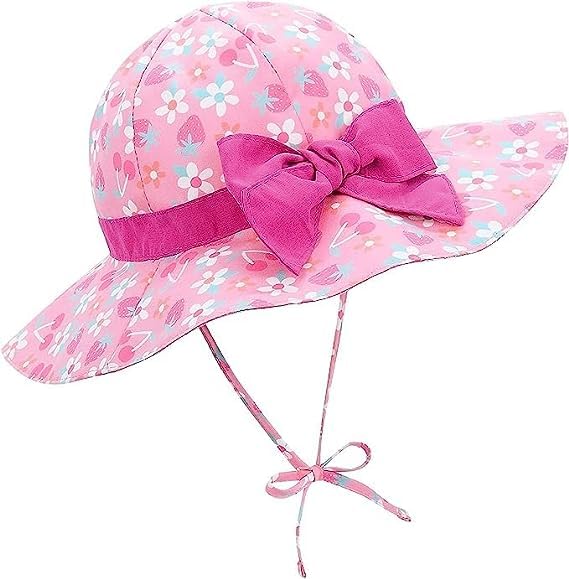 Zando Sombrero de sol unisex para bebé, sombrero de playa, gorro de bebé, protección UV, con ala ancha, para niñas y niños