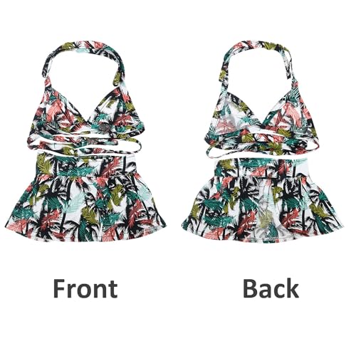 Image of Dog Bikini Swimsuit Summer Puppy Bathing Dress Beach Clothes Cat Costume for Puppy Dog Cat Red Green Hawaii S