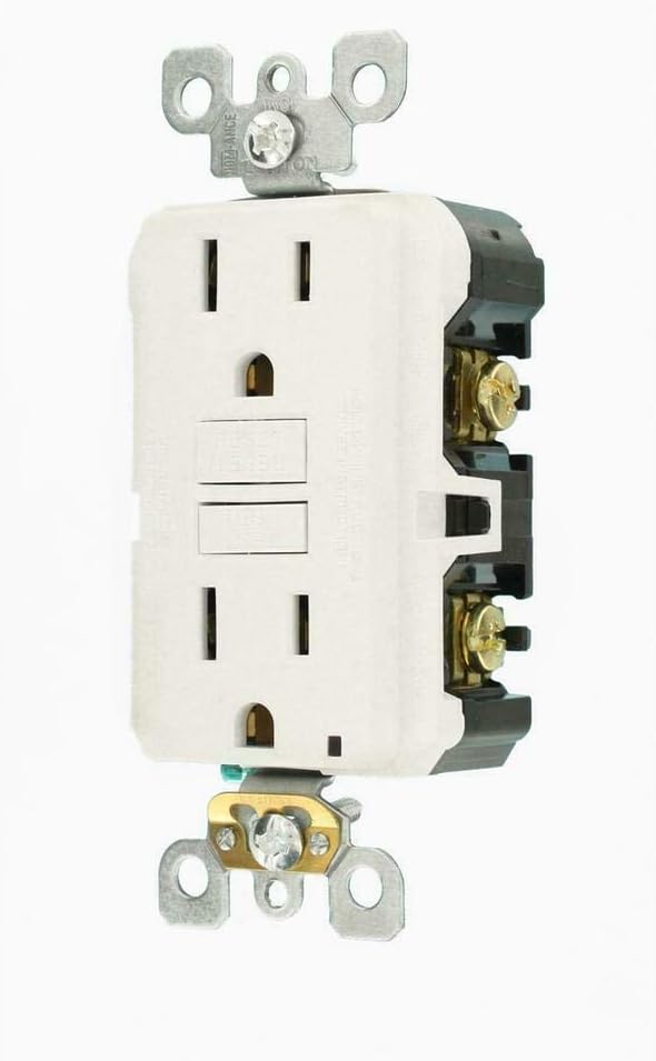 15 Amp 125-Volt Duplex Self-Test Slim GFCI Outlet, White (4-Pack)