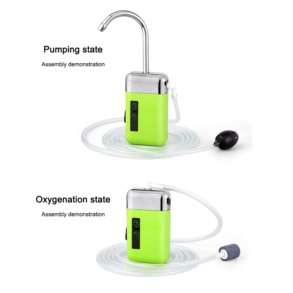 KENANLAN Pompa dell'acqua automatica con sensore intelligente, ricaricabile, mini pompa ad aria per acquario, pompa ad aria multifunzionale per acquario, pesca all'aria