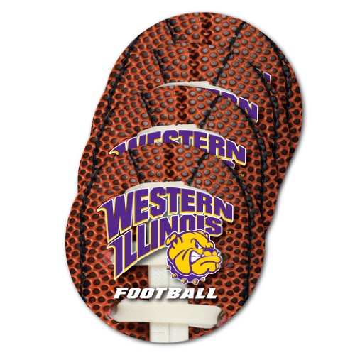 VictoryStore Coasters - Western Illinois University Coaster Set, Football Design, Set of 4