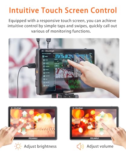 Image of FEELWORLD LUT11S 10.1 Inch Camera Monitor, 2000nit IPS Touch Screen 1920x1200, 4K 60Hz HDMI Camera Field Monitor SDI, Video Assist HDR Waveform Focus Peaking 3D LUT