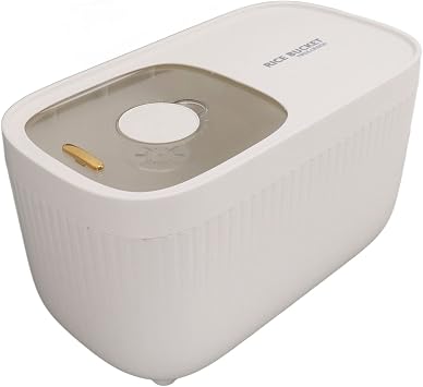 CHICIRIS Rice Container, Food Grade PP Rice Bucket, Thick Lightweight Luxury Nordic Rice Bucket with Bowl, for Kitchen, Household White
