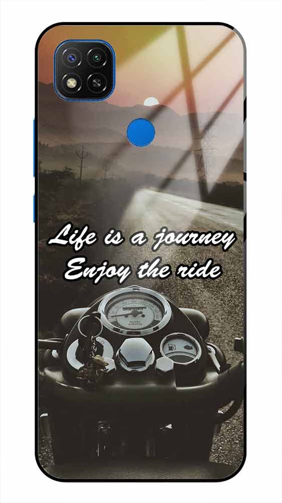 NDCOM for Redmi 9 / Redmi 9C / Poco C31 / Redmi 9 Activ Back Cover Life is a Journey, Enjoy The Ride Printed Metal Case
