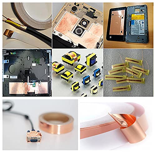 3.15 mil Thick Copper Tape Copper Foil Tape Conductive Adhesive 1 inch x 12 Yards for Guitar EMI Shielding, Electrical Repair, Garden Raised Bed Protection, Soldering, Grounding, Decoration, Crafts - Thumbnail 3