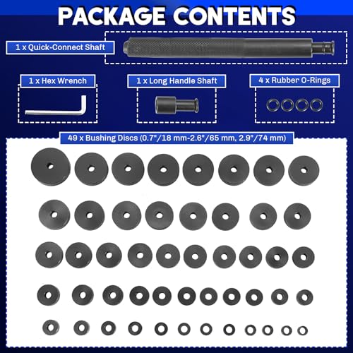 Image of 52 in 1 Custom Bushing Bearing Seal Driver Set | 52PCS Transmission Wheel Axle Bearing Race Seal Installer Remover Bearing Press Tool Kit Bushing Removal Puller Set