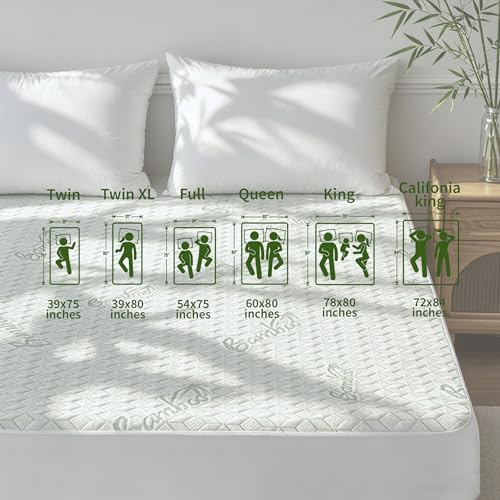 Image of Safe and Sound Waterproof Mattress Protector - Breathable Noiseless - Oeko-TEX Machine Washable - Fits 8-18 inch Deep Pockets Mattress Cover Bamboo Viscose Queen