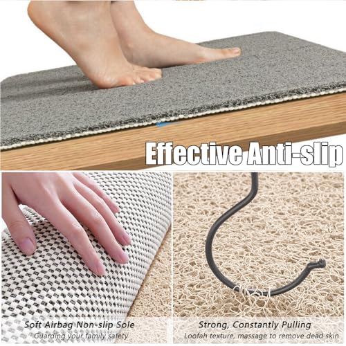 Alfombrilla de ducha rectangular de PVC tipo lufa moderna para el baño 3