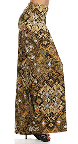 Yelete Women's High Waist Wide Leg Palazzo Pants with Foldover Waist Band2