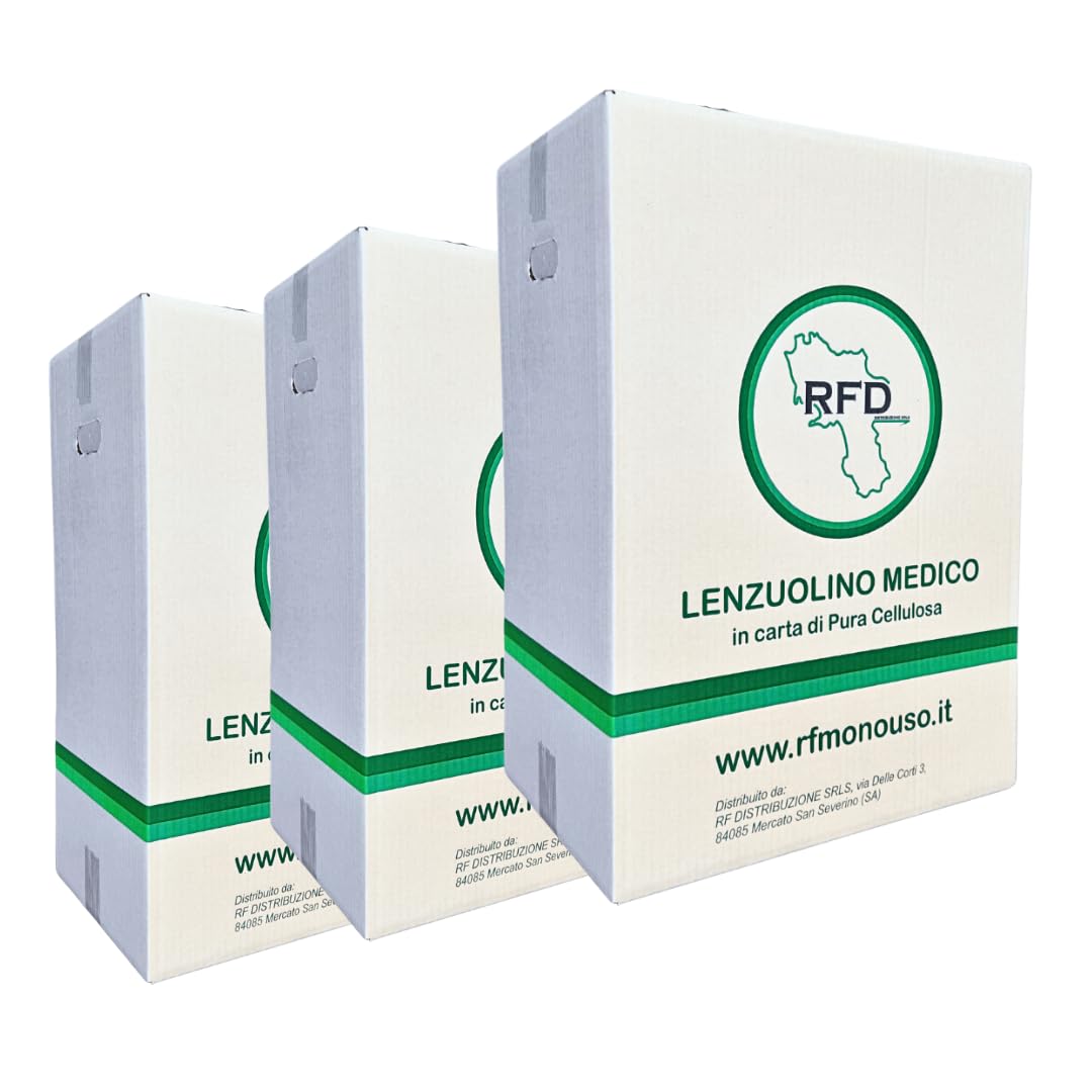 Rotolo Lettino Medico Carta Doppio velo Imbustato Singolarmente - 18 Rotoli - Offerta Lenzuolino estetica in Pura Cellulosa Made in Italy per estetista massaggio terapie
