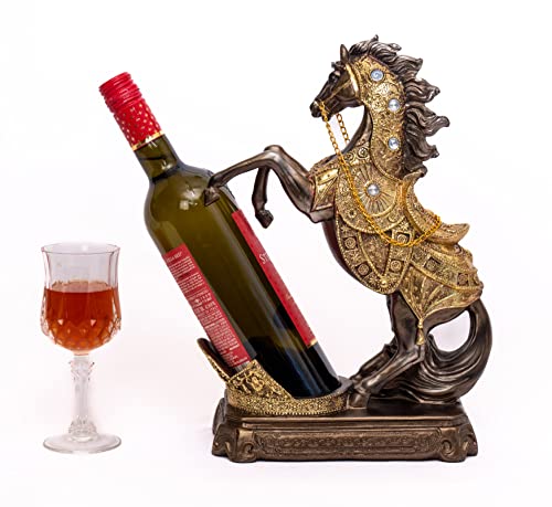 Beautiful Horse Wine Bottle Holder Animal Figurine Wine Cabinet Countertop Decor Decorations Gifts for Wine Lovers, Tabletop Wine Rack Display Stand Home Kitchen Gift