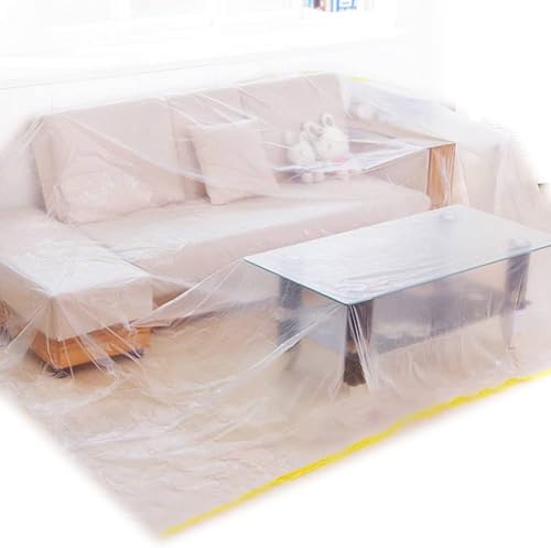 Miniatura 2 de Ruibo Funda protectora de sofá grande para muebles, tela de plástico impermeable, lona de plástico transparente para pintura, mudanza y