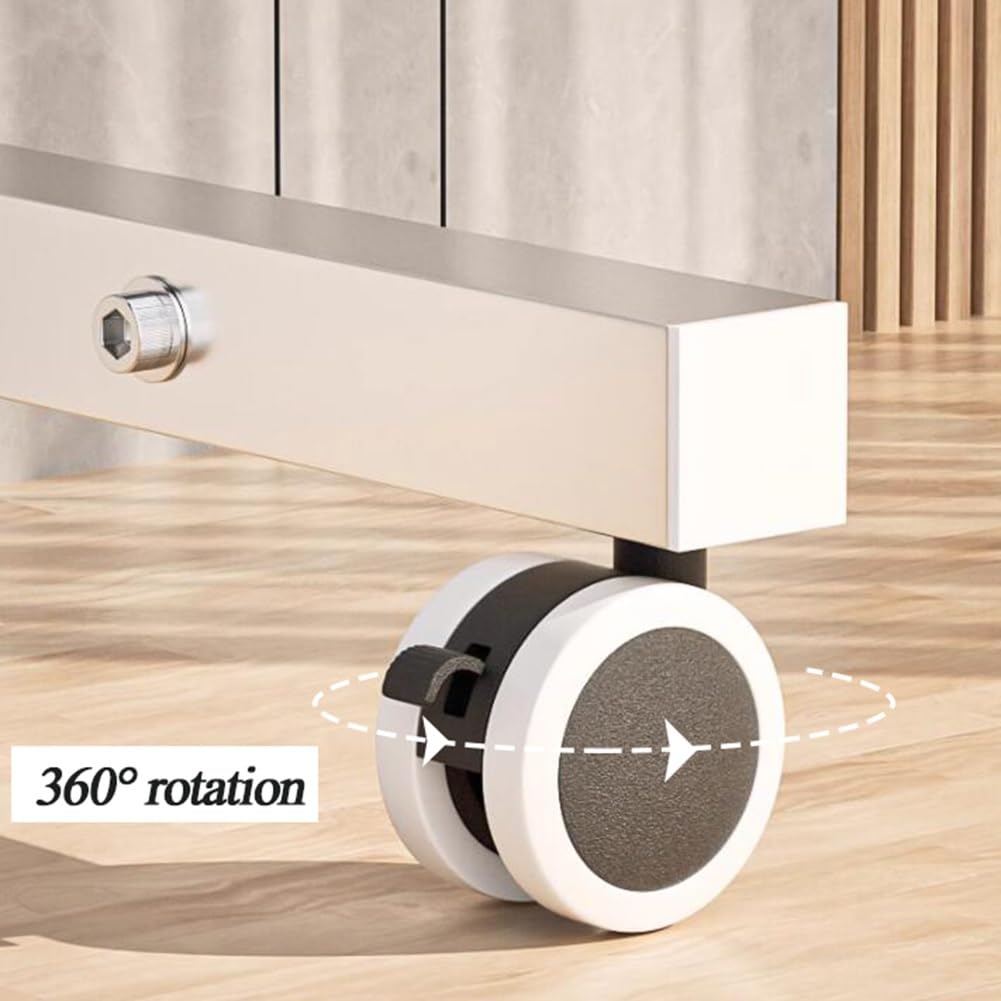 Burro Ropa de Acero Inoxidable con Ruedas, Organizador de Ropa Rodante, Perchero Colgador de Ropa Pesada con Estante y 4 Ruedas, Carga 60kg