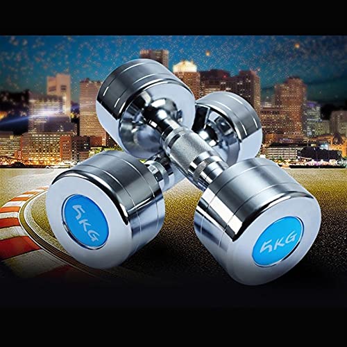 Dumbbell Igh kwaliteit pure stalen dumbbell 10kgs dumbbell * 2 stks dumbbell fitness paar Krachttraining (Color : Silver… - Afbeelding 5