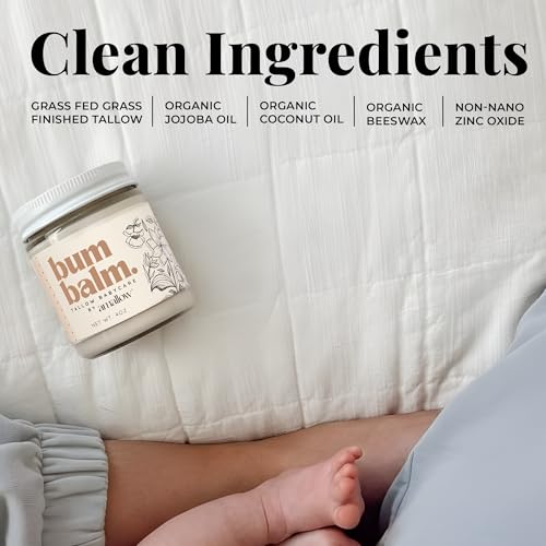 Amallow Baby Bum Balm - Organic Diaper Area Cream for Sensitive, Rash-Prone Skin - Petroleum & Fragrance-Free - Gentle Moisturizing Balm - 4 oz - Image 4