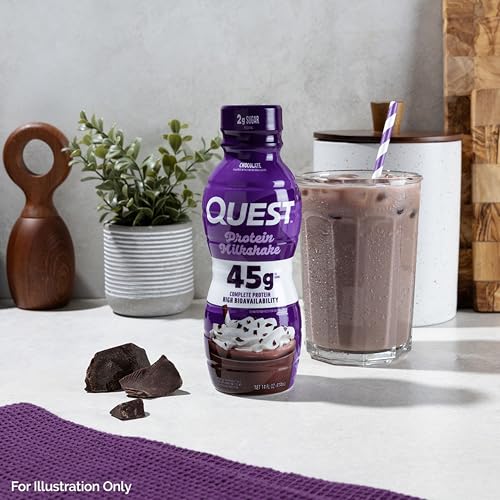 Image of Quest Nutrition Chocolate Protein Shake, 45g Protein, 2g Sugar, 4g Net Carbs, Ready to Drink, Gluten Free, 4 Count
