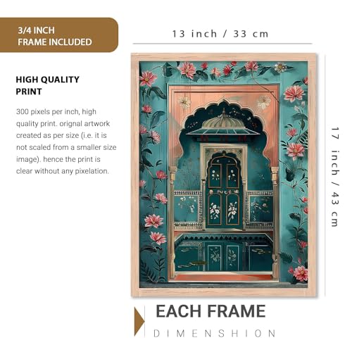 Image of kotart Pichwai Wall Art Paintings Modern Art Framed Wall Painting for Living Room Bedroom - Wall Posters /Paintings with Frame - Painting for Living Room Bedroom Office Room Decor - Painting for Wall Decoration (13X17 INCH, E)