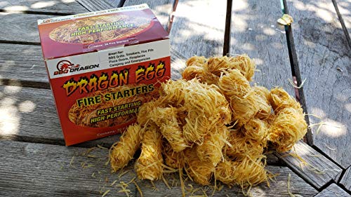 BBQ Dragon Dragon Egg Fire Starter - Fastest Charcoal Starter for Charcoal Grill, Kamado Grills,BBQ Grill, Camping Stove, Green Egg, Grill Lighter Lights Easy, Burns Hot 1500F, Quality - 32 Pack