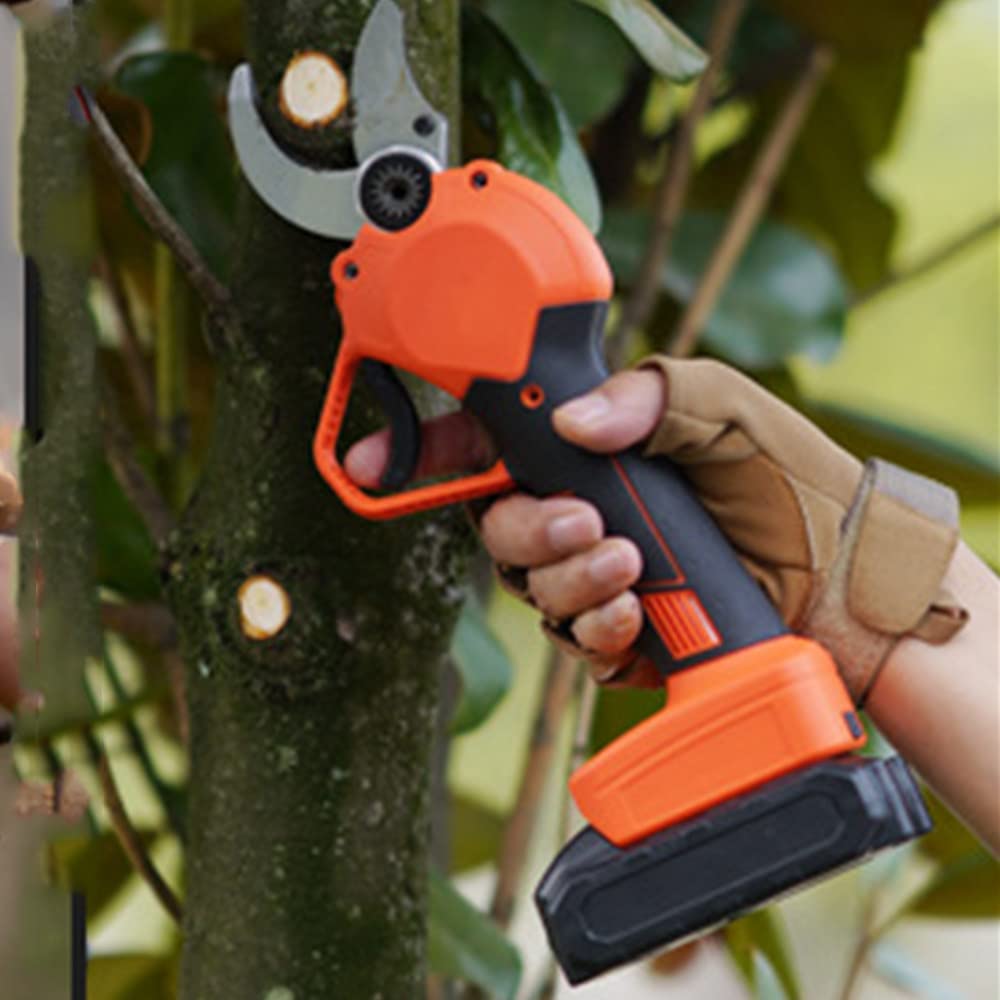 FHRKA Electric Secateurs,Cordless Electric Pruning Shears,Garden Fruit Tree Bushes Trimmer,21V Professional Electric Secateurs (TwoBatteries)