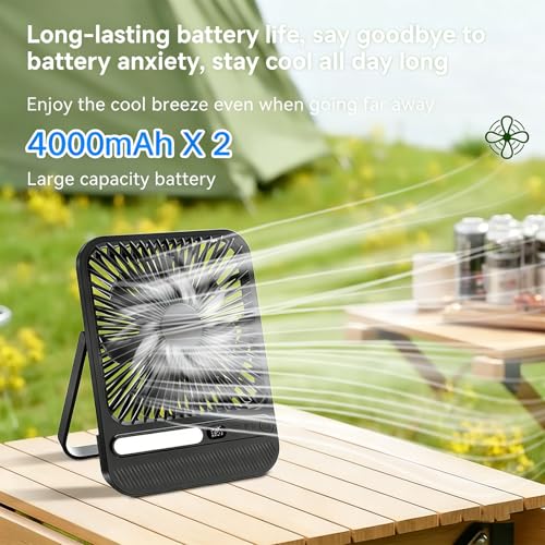 Ventilateur de camping léger avec crochet et support réglable - 6