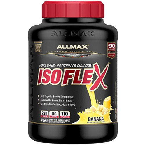 ALLMAX Nutrition Isoflex, Pure Whey Protein Isolate (WPI Ion-Charged Particle Filtration), Banana, 5 lbs (2.27 kg)