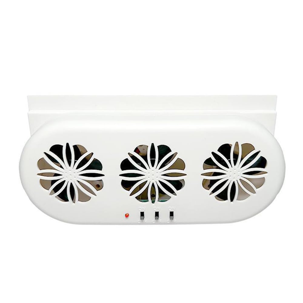 Shkalacar Ventilatore di Scarico per Auto, 3 Ventole Ventilatore di circolazione dell'Aria Alimentato Tramite USB e energia Solare Ventilatore di Ventilazione Silenzioso Ventola di Raffreddamento