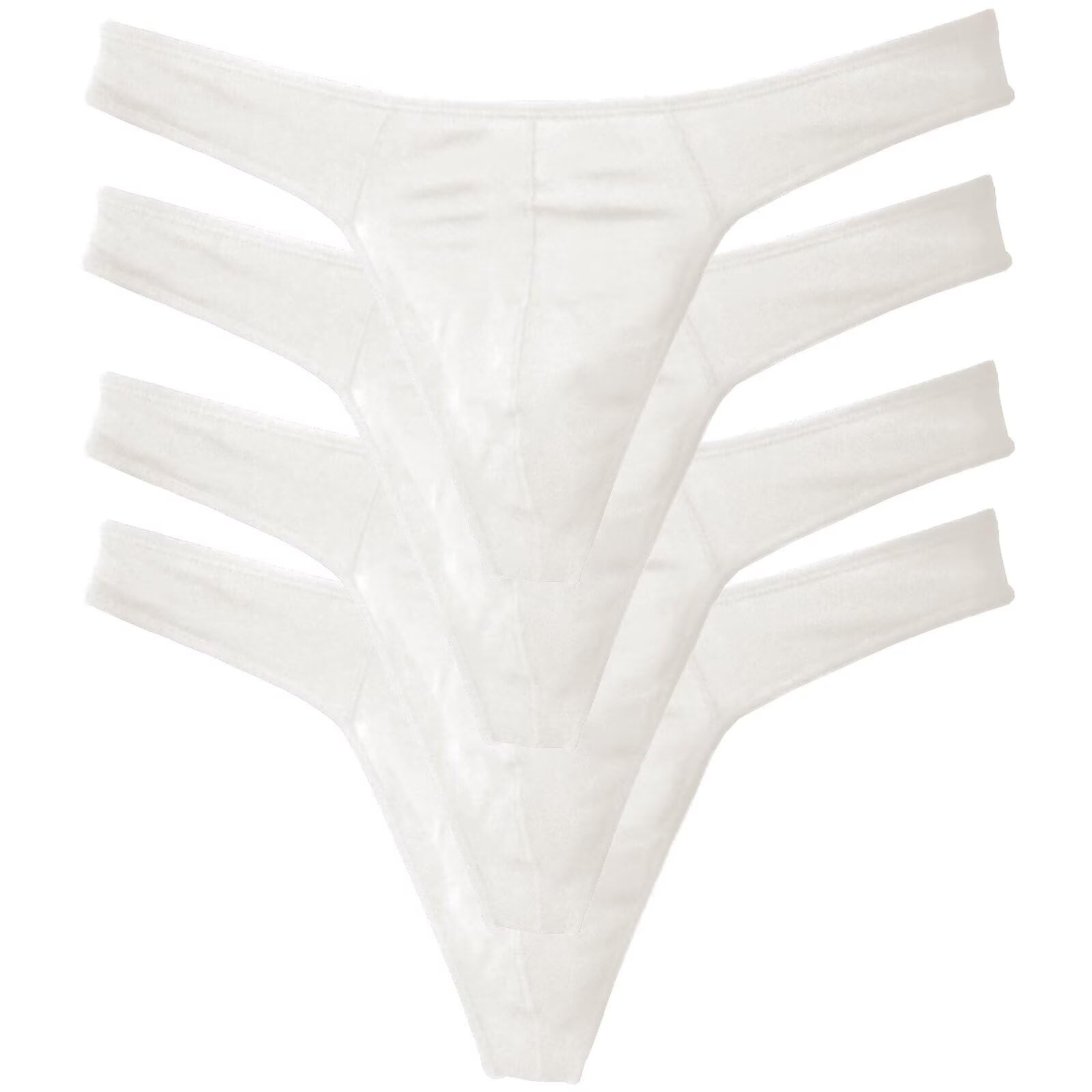 Faringoto Tanga de algodón para hombre, sin rastro, espalda en T, paquete de 4