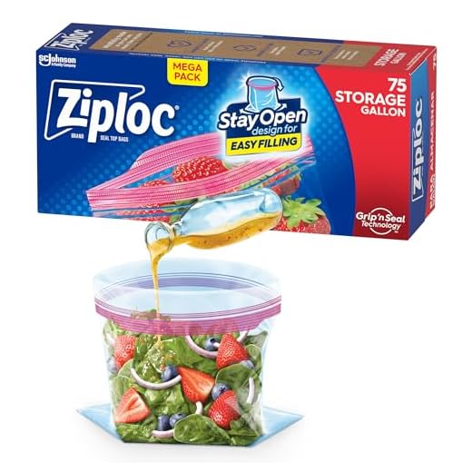 Ziploc Storage Bags with New Grip 'n Seal Technology, For Food, Sandwich, Organization and More, Gallon, 75 Count