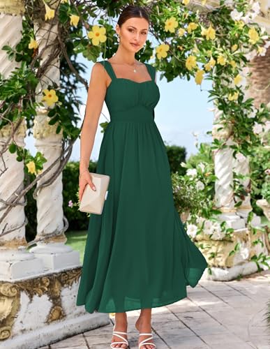 Image of GRACE KARIN 2026 Women's Summer Floral Wedding Guest Dress,Beach Flowy A Line Maxi Off Shoulder Bridesmaid Dresses