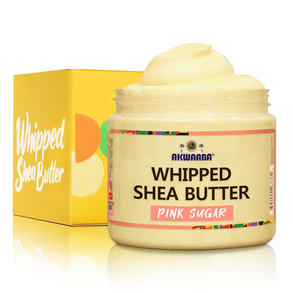 Whipped Shea Butter (Pink Sugar) - Nourishes, Moisturizes & Soothes | Pure Shea Butter | No Dyes & Parabens | 12 oz / 340 g