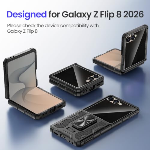 Image of VEGO for Samsung Flip 8 Case with Built-in Privacy Screen Protector-Black