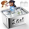 Stainless-Steel-Dog-Water-Fountain-3-Gallon-Extra-Large-Pet-Fountains-for-Large-Dogs-Great-Dane-Waterer-Automatic-Dog-Bowl-DispenserFilter-Drinking-Bowls-for-Multi-Pets-Easy-to-Clean-Quiet-Pump Large Automatic Pet Water Dispenser