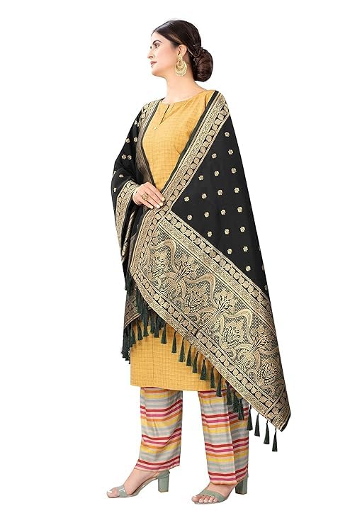 Women's Fancy Woven Banarasi Silk Dupatta by The Great Indian Store3