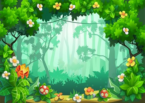 Fondo fotografico BELECO 7x5ft Jungla Bosque miniatura 2