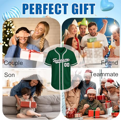 Image of Custom Baseball Jersey Personalized Stitched or Printed Name Number Baseball Shirt Sports Uniform Gifts for Men Women Youth