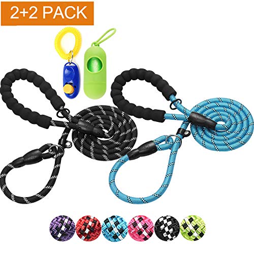 haapaw Slip Lead Dog Leash with Comfortable Padded Handle Reflective, Mountain Climbing Rope