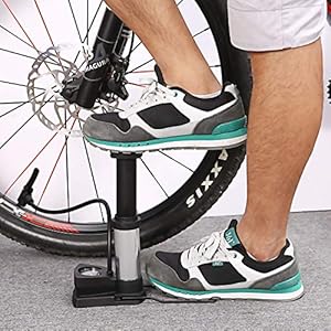 Jukkre Mini Bike Pump Foot Activated with Gauge Floor Bicycle