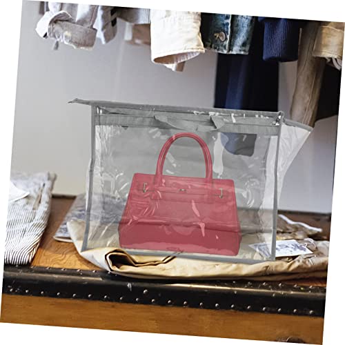 PartyKindom Hanging Pouch Storage Bag Wardrobe Bag Organizer Garment Space Saver Purse Organizer Pvc Nylon Straps2