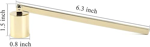 Miniatura 2 de Yoption Snuffer de mechas de velas, extintor de velas de acero inoxidable, accesorio con mango largo para apagar la llama (dorado)
