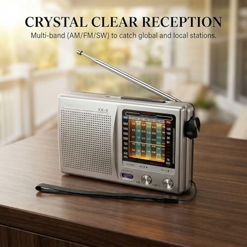 Radio portátil VBESTLIFE AM FM SW multibanda plata miniatura 4