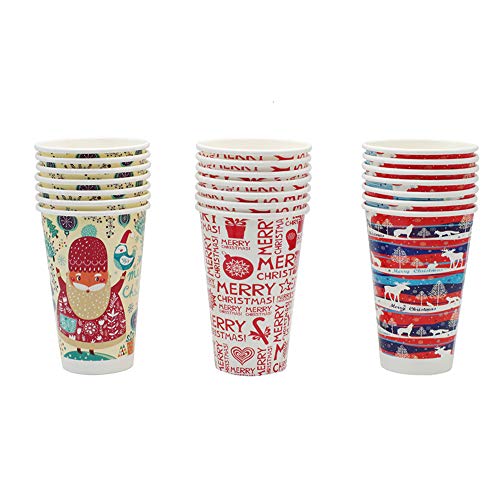 Christmas Cups Disposable Coffee Cup Tea Cup, 21 Count, 16oz - //coolthings.us