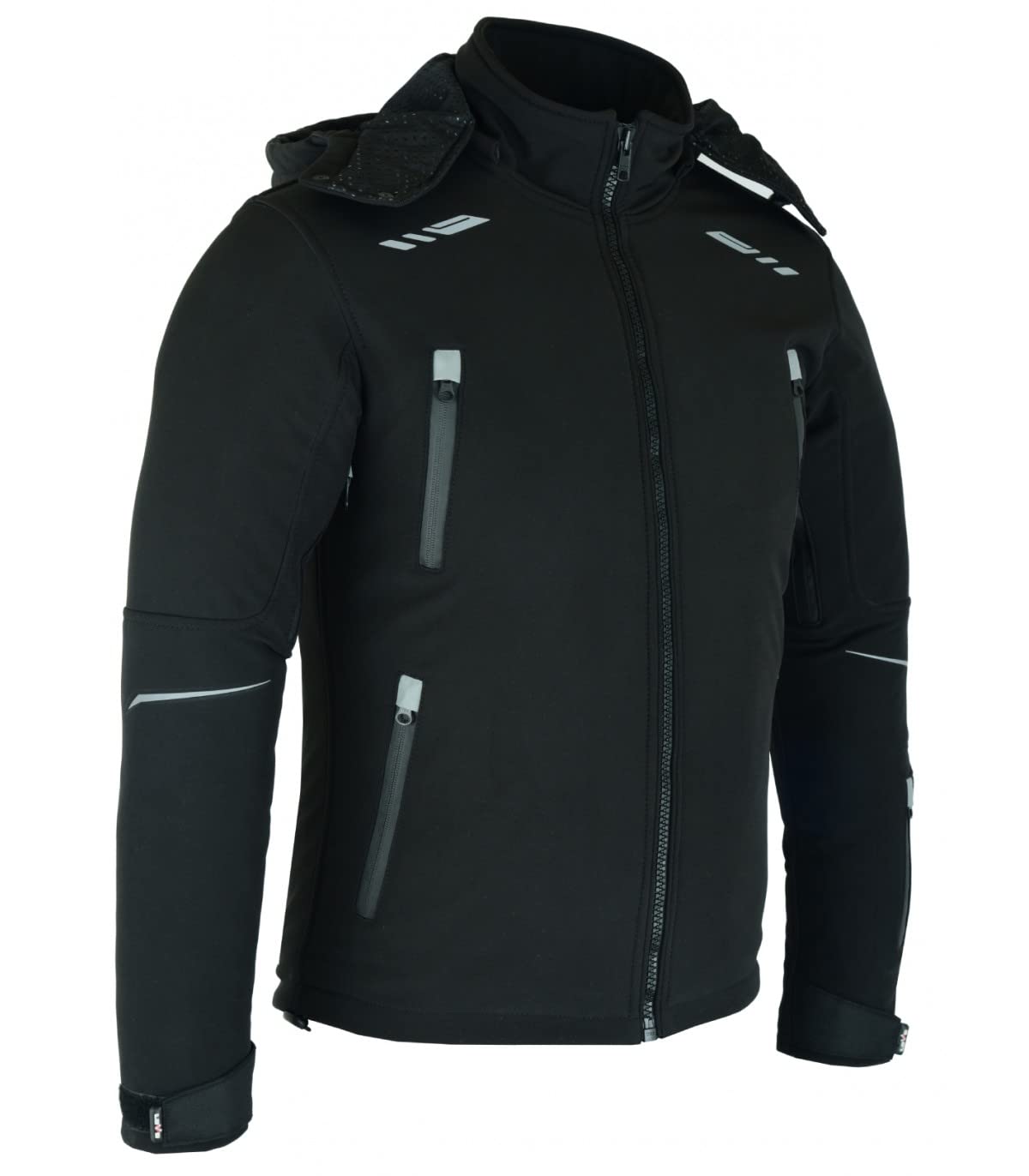 LOVO - Chaqueta Moto Hombre Softshell con Protecciones - Cazadora Moto Hombre Invierno y Primavera - Ropa de Moto Segura y Cómoda