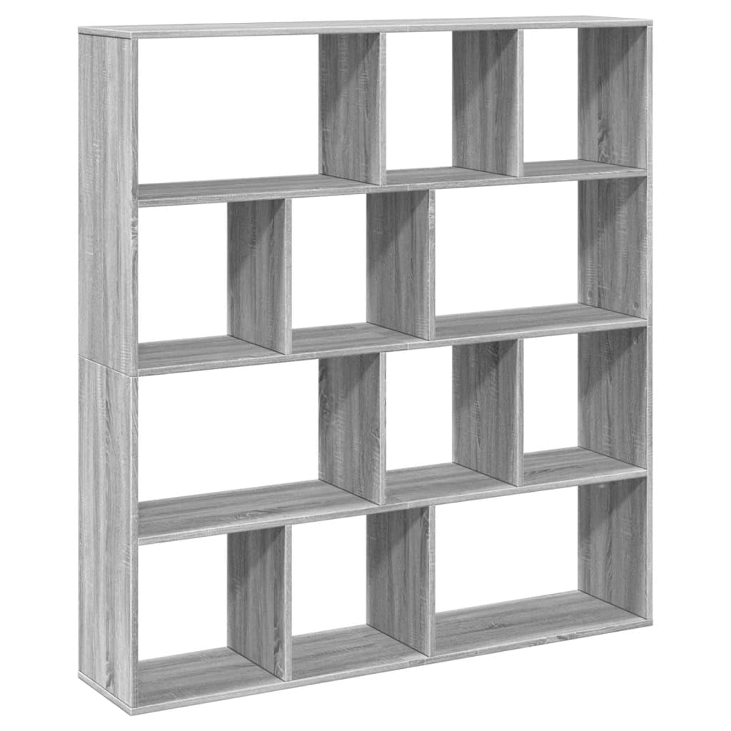 Générique Regał z 12 przegródkami 132 x 29 x 141,5 cm drewno inżynieryjne, uniwersalna półka działowa na książki, czasopisma i DVD, szafka do przechowywania książek z mocowaniem ściennym