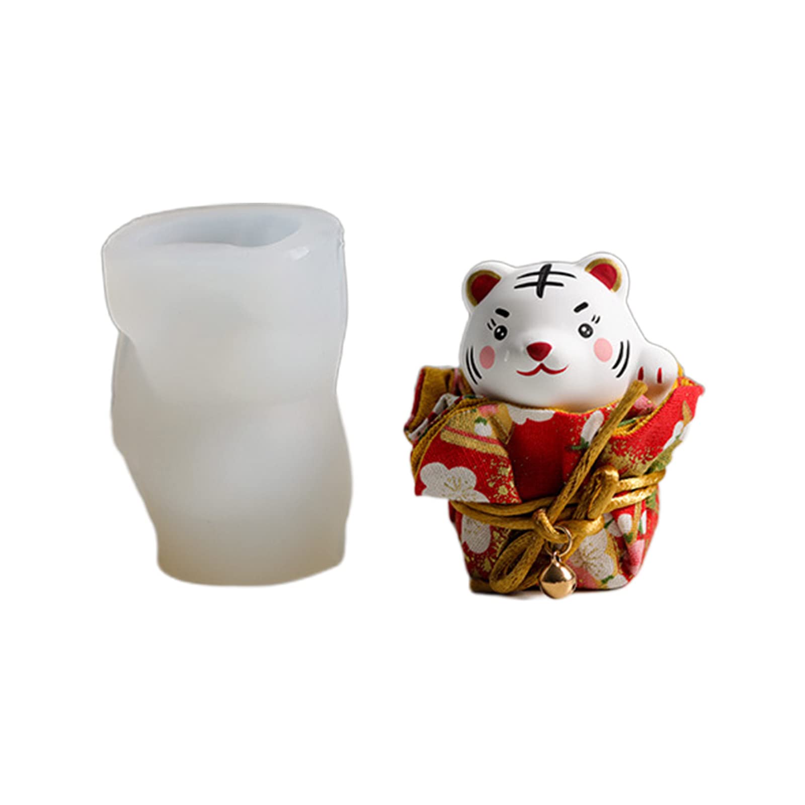 Jazuaiao 2022 New Year Blessing Tiger Mold Silicone Cake Chocolate Baking for Kids Adults Teens Silicone Gypsum for Kids