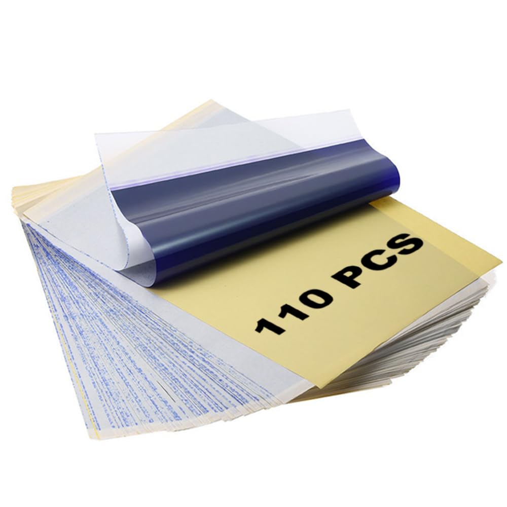 100 Blatt Tattoo Transferpapier A4 - Professionelles Schablonenpapier Für Tattoo Artists