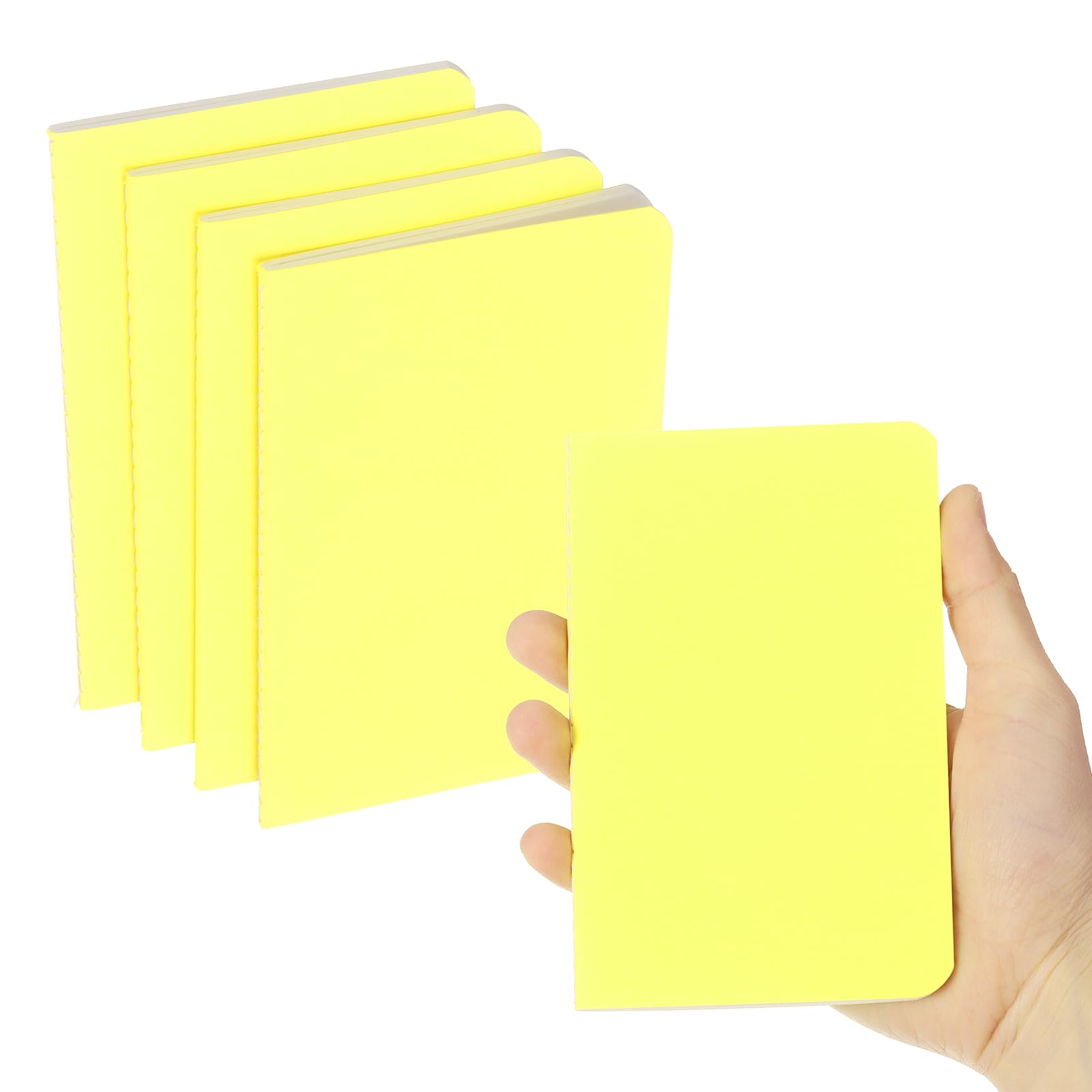 PATIKIL 6 Pack A6 Notebook, A6 Journal Mini Notebook Pocket Kraft Memo Notepads Lined Sketchbook Small 3.5x5.5 Inch 30 Sheets for Men Women Office Supplies Purse Travelers, Light Yellow