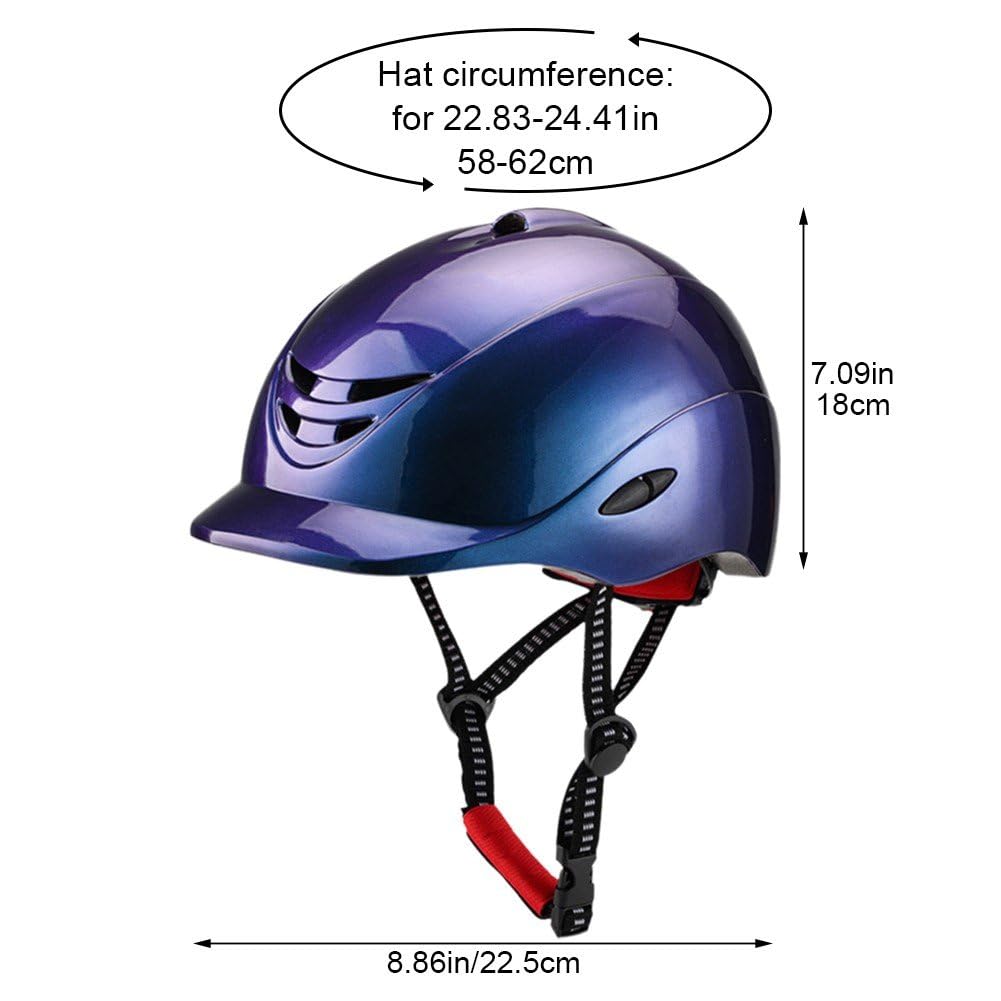 Casco Da Equitazione In PC Ed EPS – Copricapo Protettivo Con Ventilazione Per Uomo E Donna, Circonferenza 58-62 Cm